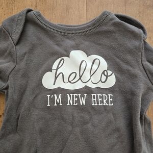 Grey & White Onesie 3m